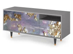Móvel De Tv| Mueble de TV - 125х56х41 cm - T7 - Planet Earth, Cinza Cinzento