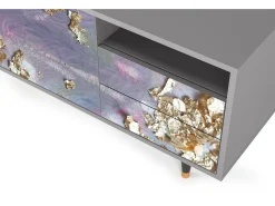 Móvel De Tv| Mueble de TV - 125х56х41 cm - T7 - Planet Earth, Cinza Cinzento
