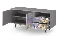 Móvel De Tv| Mueble de TV - 125х56х41 cm - T7 - Planet Earth, Cinza Cinzento