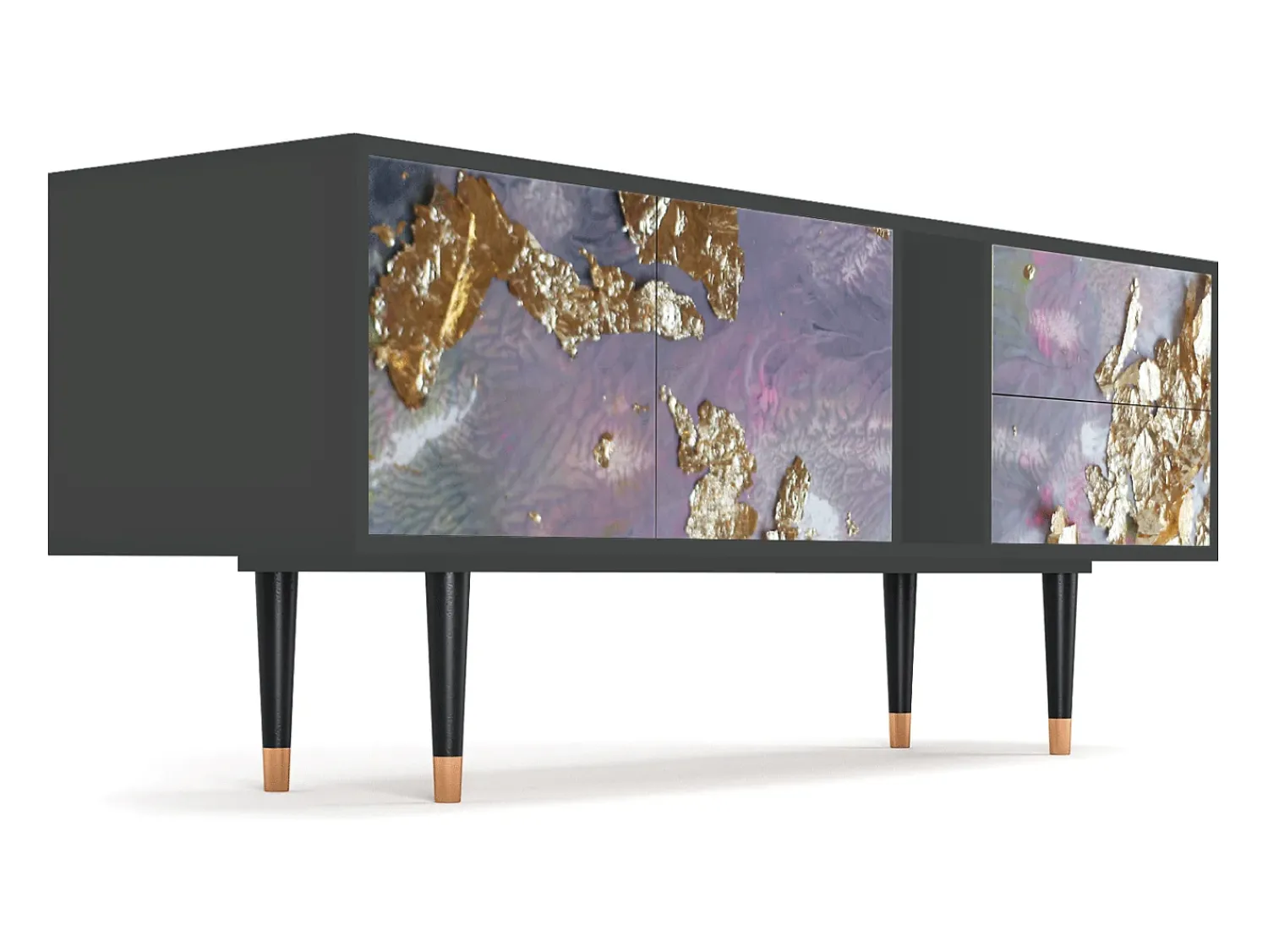 Mueble de TV - 170х69х48 cm - T1 - Planet Earth, Antracite Cinza antracite