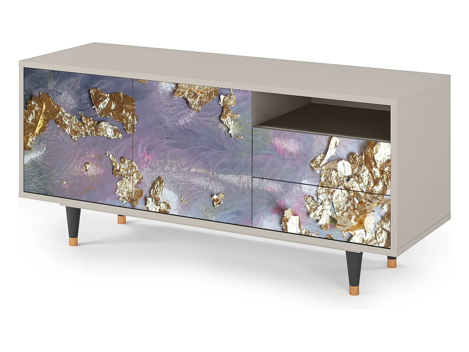 Móvel De Tv* Mueble de TV - 125х56х41 cm - T7 - Planet Earth, Areia Bege