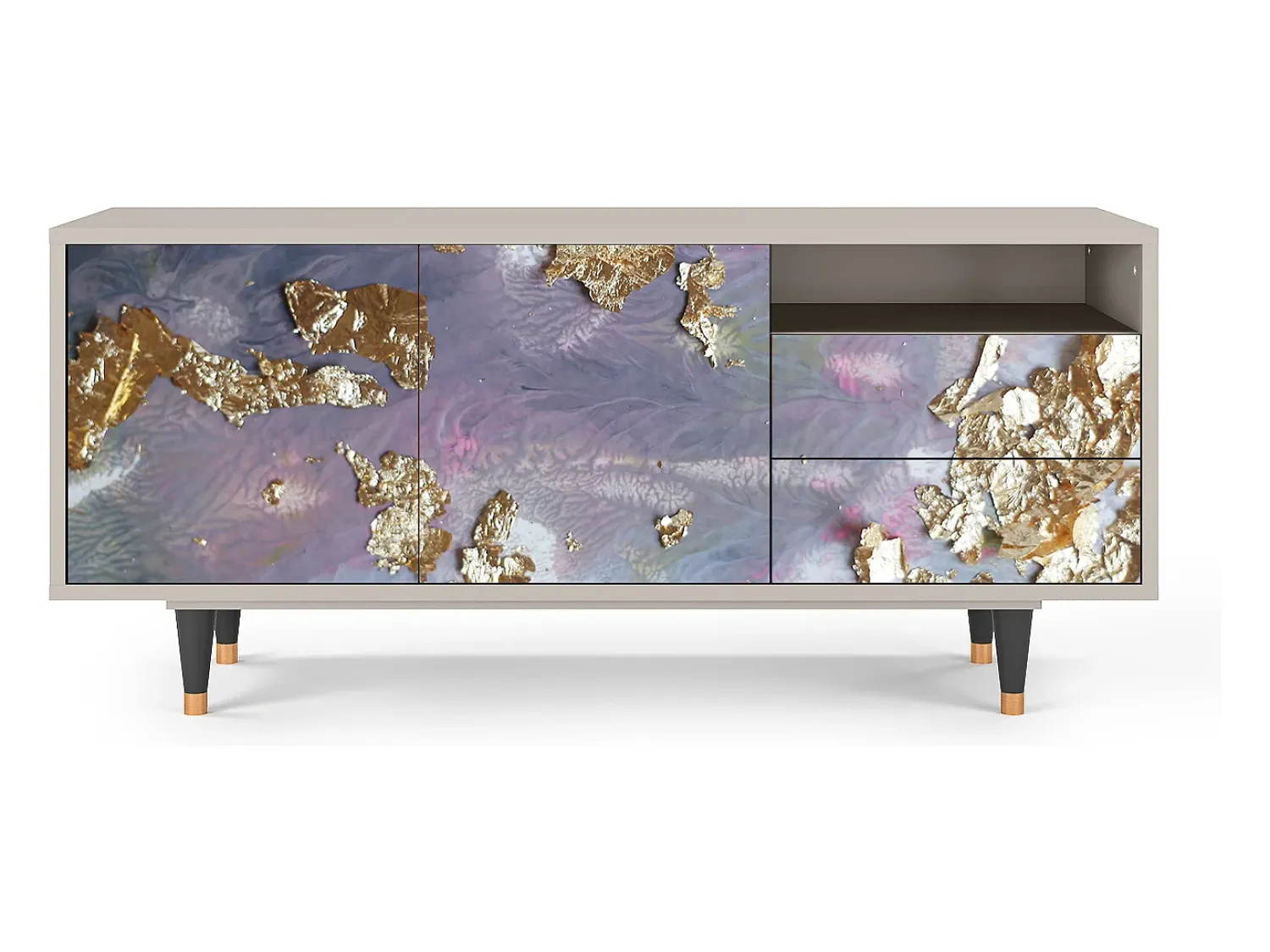 Móvel De Tv* Mueble de TV - 125х56х41 cm - T7 - Planet Earth, Areia Bege