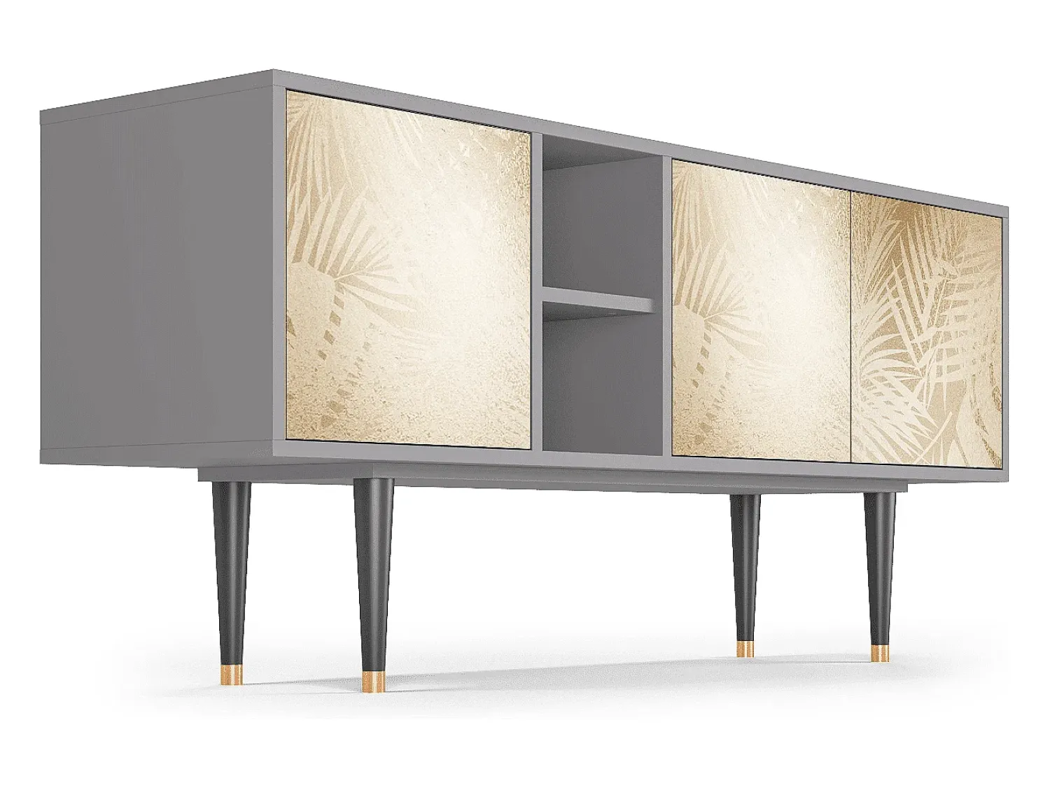 Móvel De Tv| Mueble de TV - 150х69х41 cm - T5 - Plant of the Dessert, Cinza Cinzento