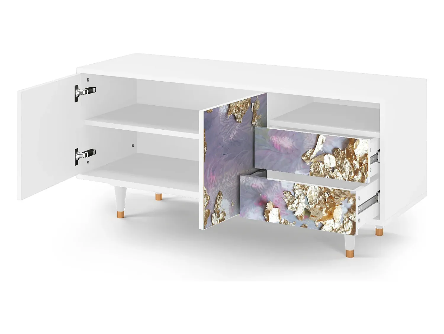 Móvel De Tv| Mueble de TV - 125х56х41 cm - T7 - Planet Earth, Branco Bege