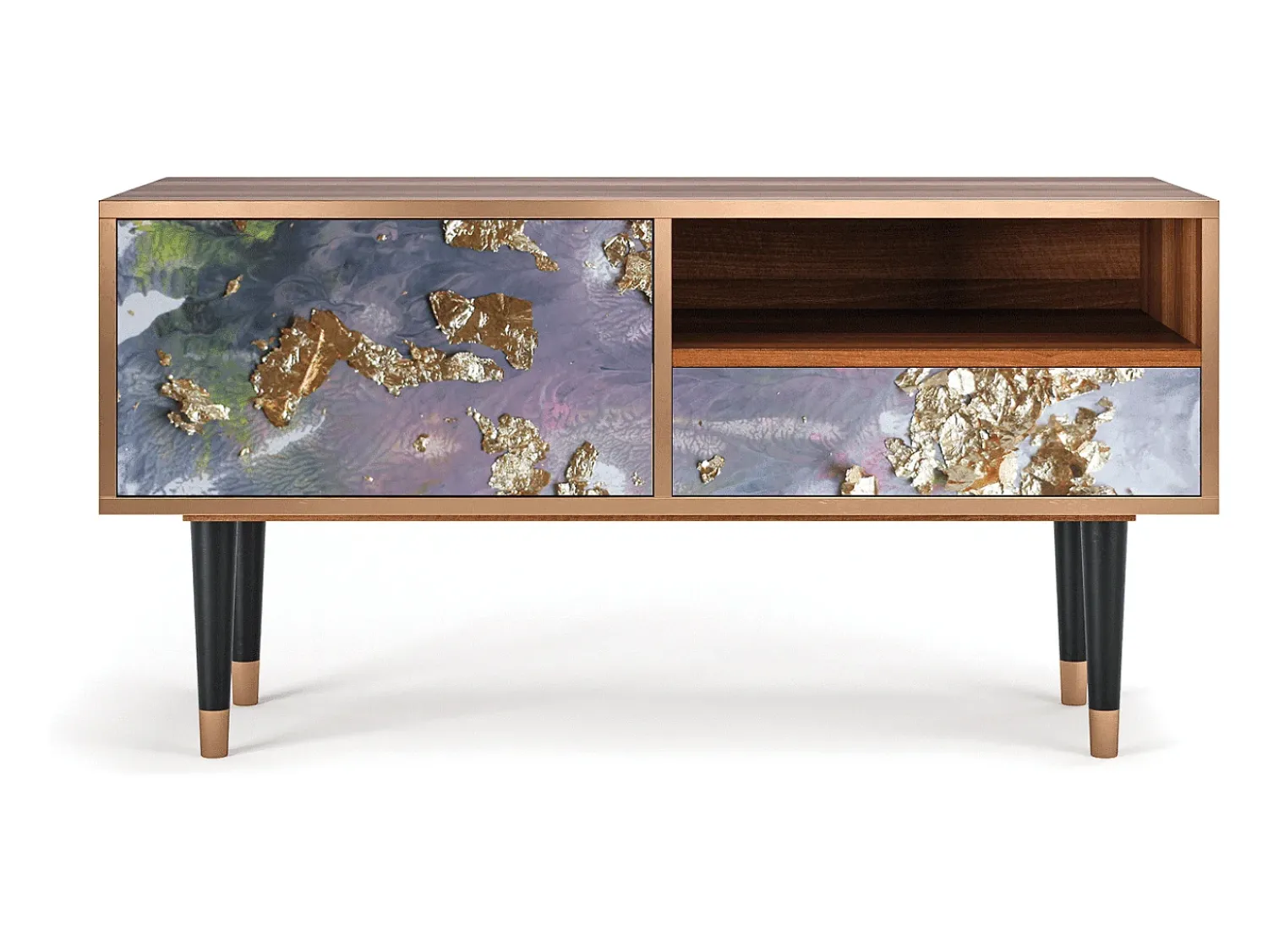 Mueble de TV - 115х59х48 cm - T3 - Planet Earth, Nogueira^ Móvel De Tv
