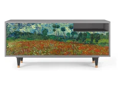 Móvel De Tv| Mueble de TV - 125х56х41 cm - T7 - Poppy field by van Gogh, Cinza Cinzento