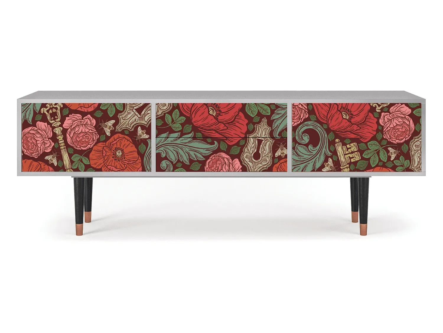Mueble de TV - 170х59х48 cm - T4 - Poppy Garden, Cinza^ Móvel De Tv