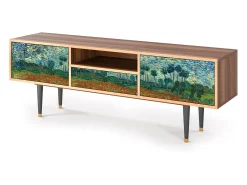 Móvel De Tv* Mueble de TV - 170х59х41 cm - T6 - Poppy field by van Gogh, Nogueira Castanho