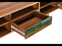Móvel De Tv* Mueble de TV - 170х59х41 cm - T6 - Poppy field by van Gogh, Nogueira Castanho