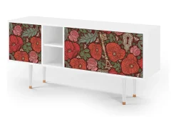Móvel De Tv| Mueble de TV - 150х69х41 cm - T5 - Poppy Garden, Branco Bege