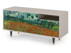 New Mueble de TV - 125х56х41 cm - T7 - Poppy field by van Gogh, Areia Bege