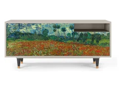 New Mueble de TV - 125х56х41 cm - T7 - Poppy field by van Gogh, Areia Bege