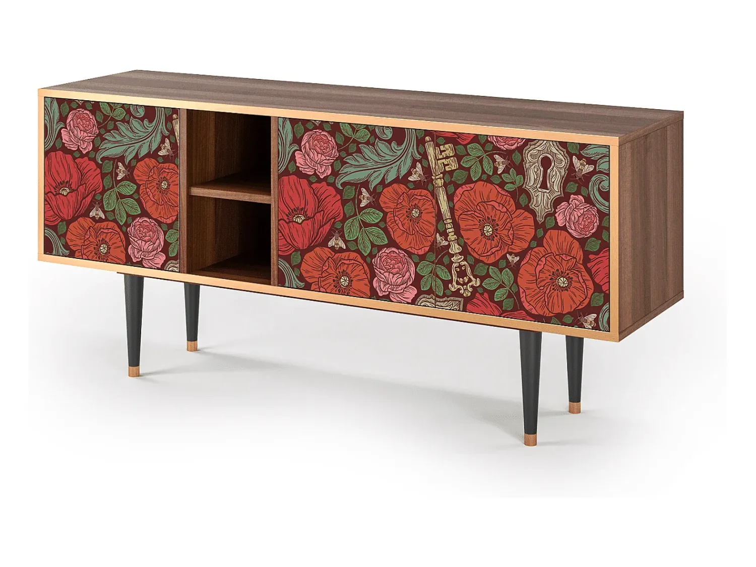 Sale Mueble de TV - 150х69х41 cm - T5 - Poppy Garden, Nogueira Castanho
