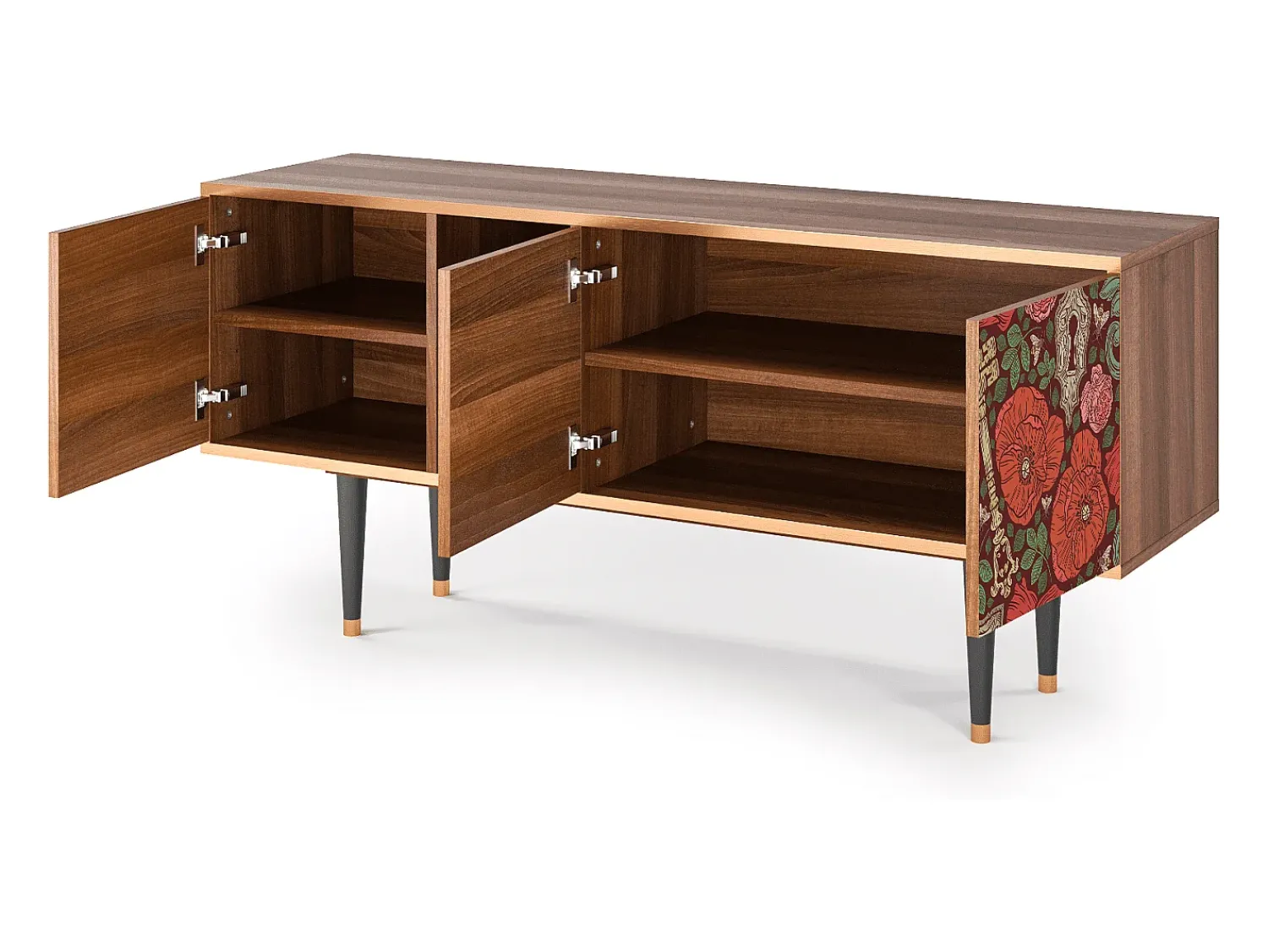 Sale Mueble de TV - 150х69х41 cm - T5 - Poppy Garden, Nogueira Castanho
