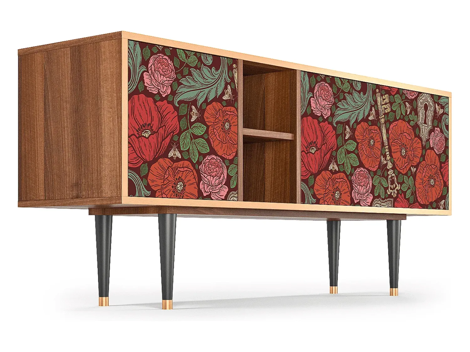 Sale Mueble de TV - 150х69х41 cm - T5 - Poppy Garden, Nogueira Castanho