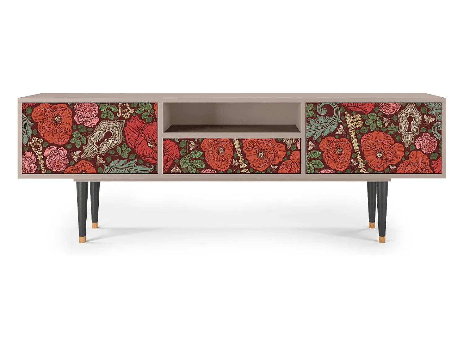 Móvel De Tv* Mueble de TV - 170х59х41 cm - T6 - Poppy Garden, Latte Bege