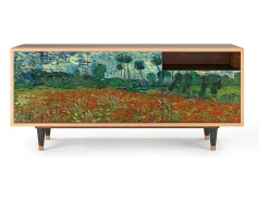 Sale Mueble de TV - 125х56х41 cm - T7 - Poppy field by van Gogh, Nogueira Castanho