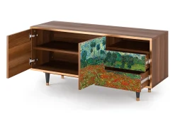 Sale Mueble de TV - 125х56х41 cm - T7 - Poppy field by van Gogh, Nogueira Castanho