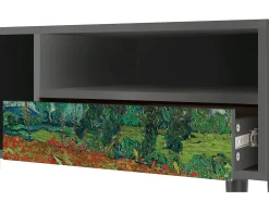 Mueble de TV - 115х59х48 cm - T3 - Poppy field by van Gogh, Antracite^ Móvel De Tv