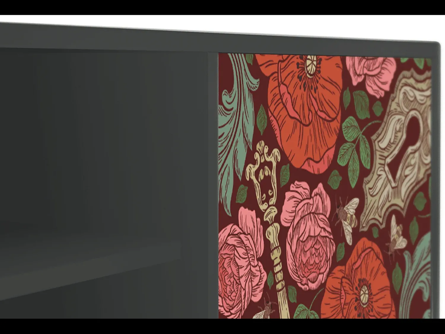 Móvel De Tv* Mueble de TV - 170х69х48 cm - T2 - Poppy Garden, Antracite Cinza antracite