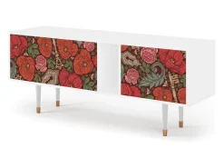 Móvel De Tv* Mueble de TV - 170х69х48 cm - T1 - Poppy Garden, Branco Bege