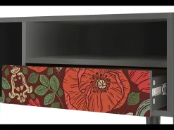 Móvel De Tv| Mueble de TV - 115х59х48 cm - T3 - Poppy Garden, Antracite Cinza antracite