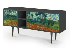 Móvel De Tv| Mueble de TV - 150х69х41 cm - T5 - Poppy field by van Gogh, Antracite Cinza antracite