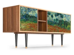 Online Mueble de TV - 150х69х41 cm - T5 - Poppy field by van Gogh, Nogueira Castanho