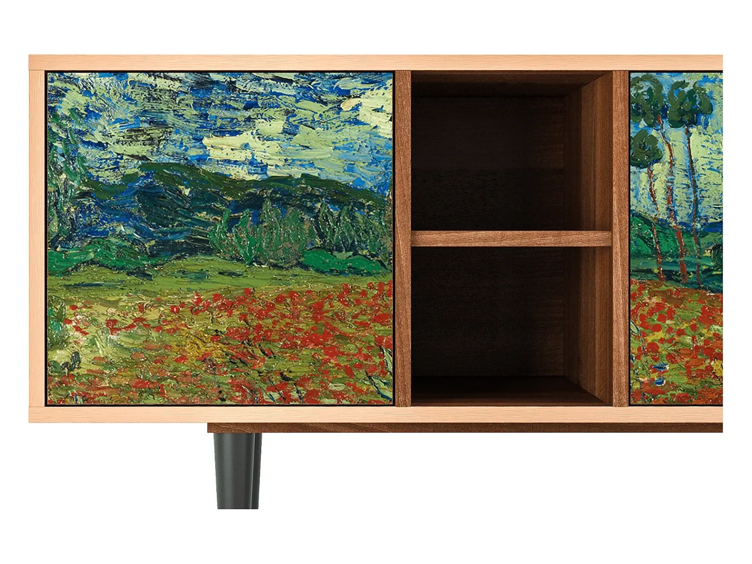 Online Mueble de TV - 150х69х41 cm - T5 - Poppy field by van Gogh, Nogueira Castanho