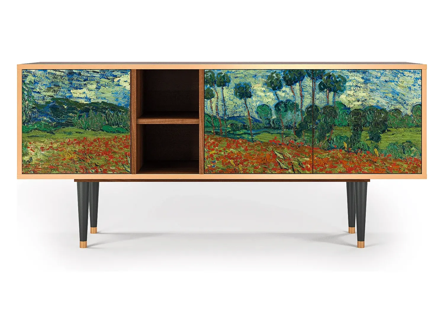 Online Mueble de TV - 150х69х41 cm - T5 - Poppy field by van Gogh, Nogueira Castanho