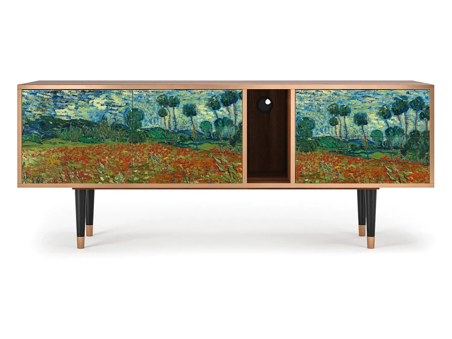 Mueble de TV - 170х69х48 cm - T1 - Poppy field by van Gogh, Nogueira^ Móvel De Tv