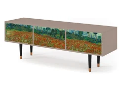 Móvel De Tv| Mueble de TV - 170х59х48 cm - T4 - Poppy field by van Gogh, Latte Bege