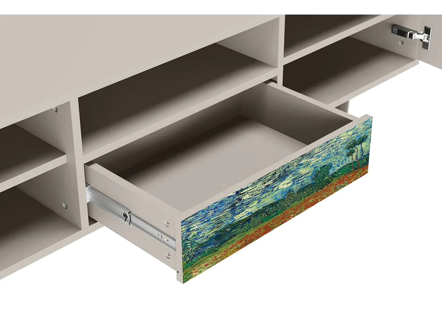 Hot Mueble de TV - 170х59х41 cm - T6 - Poppy field by van Gogh, Areia Bege