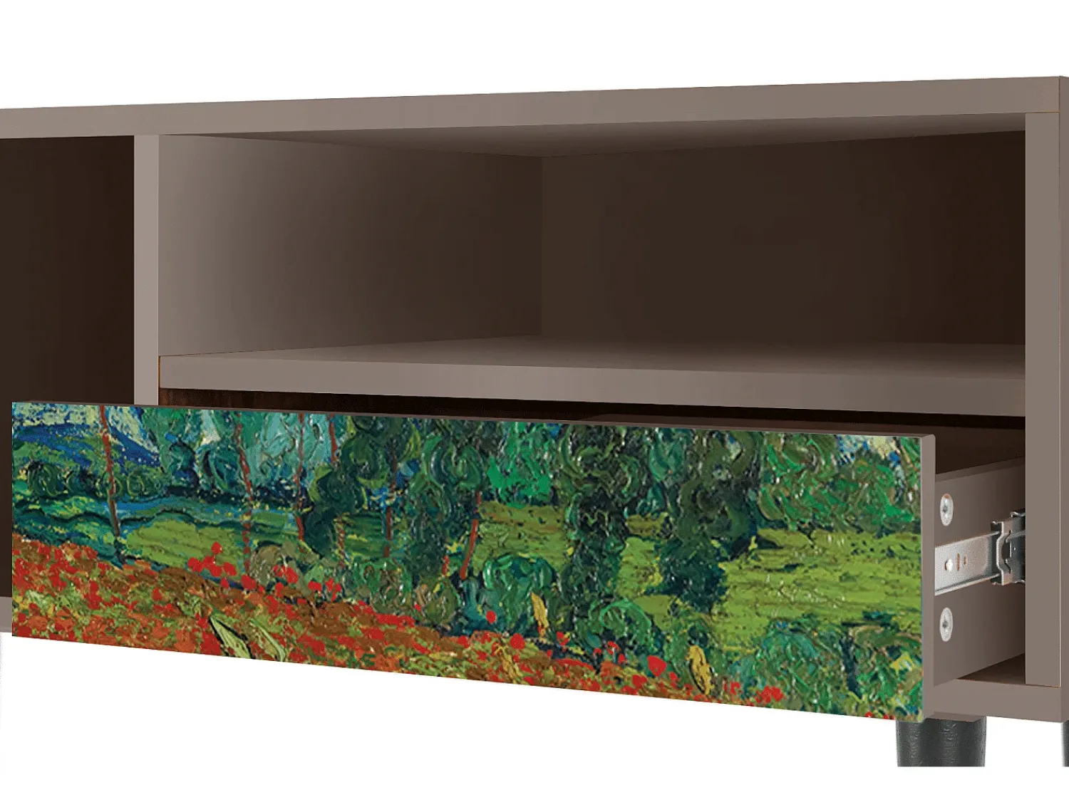 Móvel De Tv| Mueble de TV - 115х59х48 cm - T3 - Poppy field by van Gogh, Latte Bege