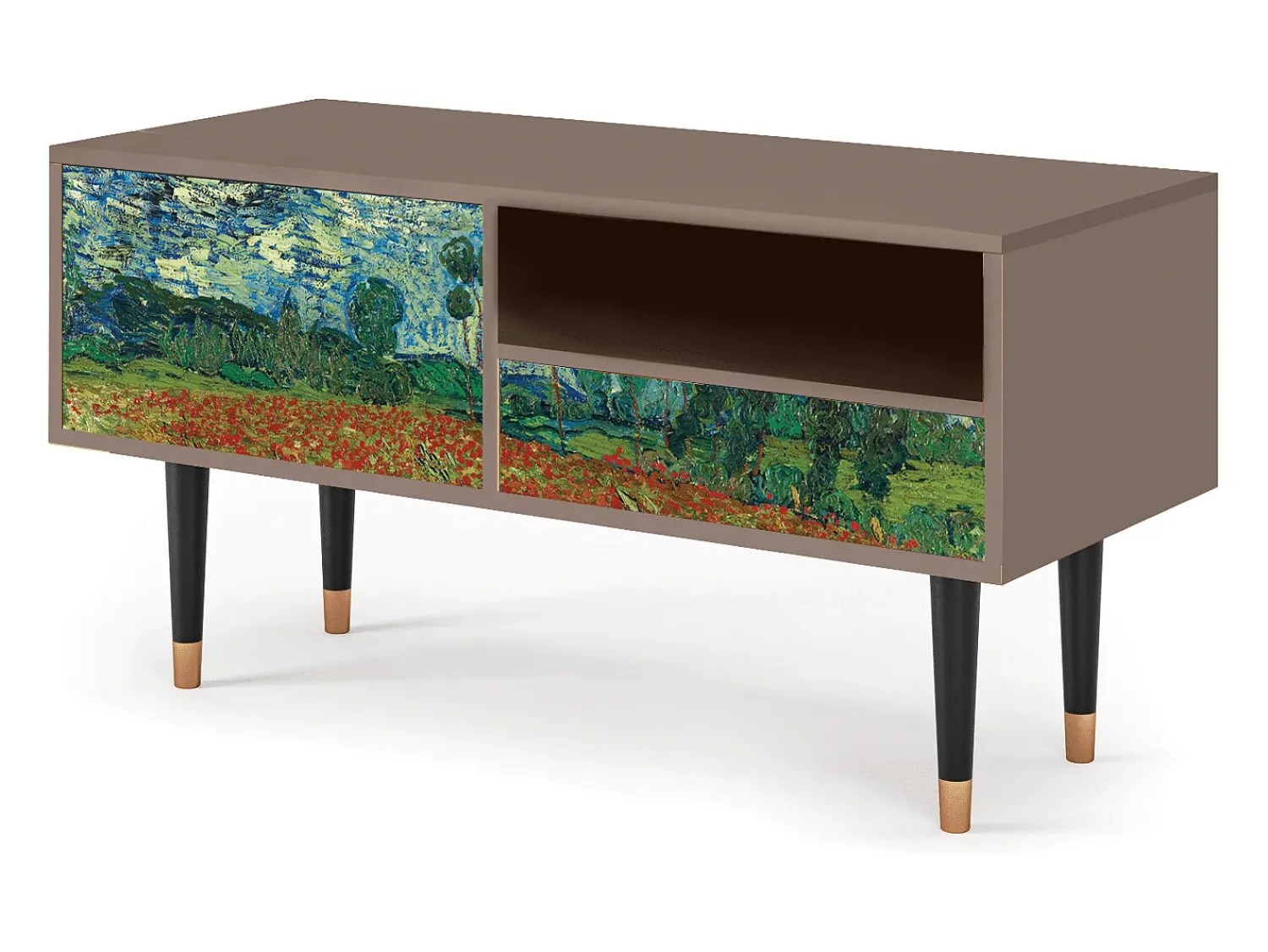 Móvel De Tv| Mueble de TV - 115х59х48 cm - T3 - Poppy field by van Gogh, Latte Bege