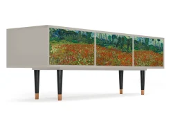 Móvel De Tv| Mueble de TV - 170х59х48 cm - T4 - Poppy field by van Gogh, Areia Bege