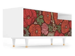 Sale Mueble de TV - 125х56х41 cm - T7 - Poppy Garden, Branco Bege