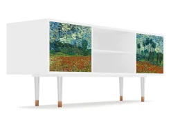 Mueble de TV - 170х69х48 cm - T2 - Poppy field by van Gogh, Branco Bege