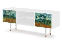 Mueble de TV - 170х69х48 cm - T2 - Poppy field by van Gogh, Branco Bege