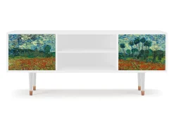 Mueble de TV - 170х69х48 cm - T2 - Poppy field by van Gogh, Branco Bege