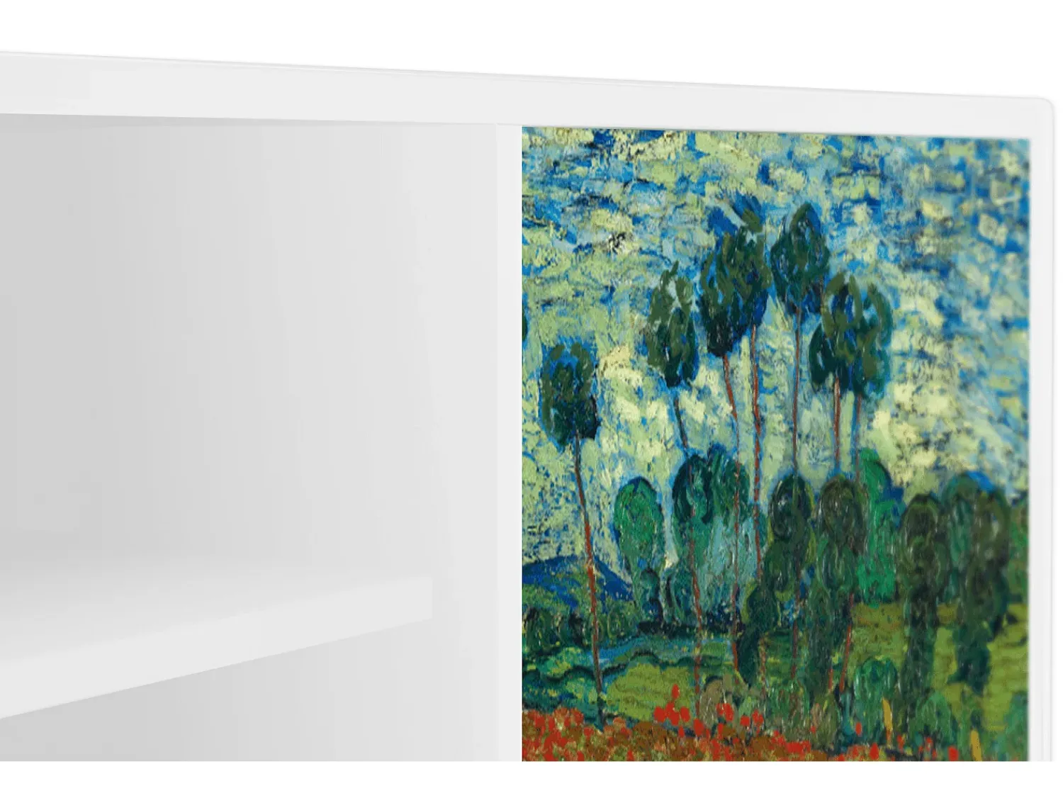 Mueble de TV - 170х69х48 cm - T2 - Poppy field by van Gogh, Branco Bege