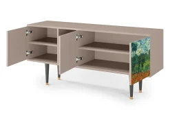 Móvel De Tv* Mueble de TV - 150х69х41 cm - T5 - Poppy field by van Gogh, Latte Bege