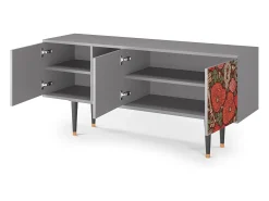 Móvel De Tv| Mueble de TV - 150х69х41 cm - T5 - Poppy Garden, Cinza Cinzento