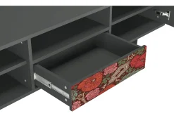 Móvel De Tv* Mueble de TV - 170х59х41 cm - T6 - Poppy Garden, Antracite Cinza antracite