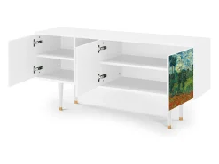 Móvel De Tv* Mueble de TV - 150х69х41 cm - T5 - Poppy field by van Gogh, Branco Bege