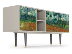 Móvel De Tv* Mueble de TV - 150х69х41 cm - T5 - Poppy field by van Gogh, Areia Bege
