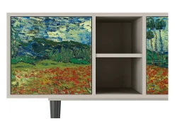 Móvel De Tv* Mueble de TV - 150х69х41 cm - T5 - Poppy field by van Gogh, Areia Bege