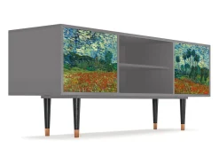 Móvel De Tv* Mueble de TV - 170х69х48 cm - T2 - Poppy field by van Gogh, Cinza Cinzento