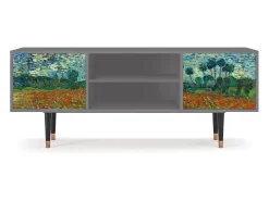 Móvel De Tv* Mueble de TV - 170х69х48 cm - T2 - Poppy field by van Gogh, Cinza Cinzento
