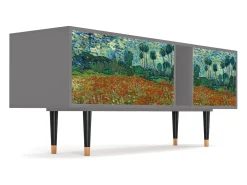 Mueble de TV - 170х69х48 cm - T1 - Poppy field by van Gogh, Cinza^ Móvel De Tv